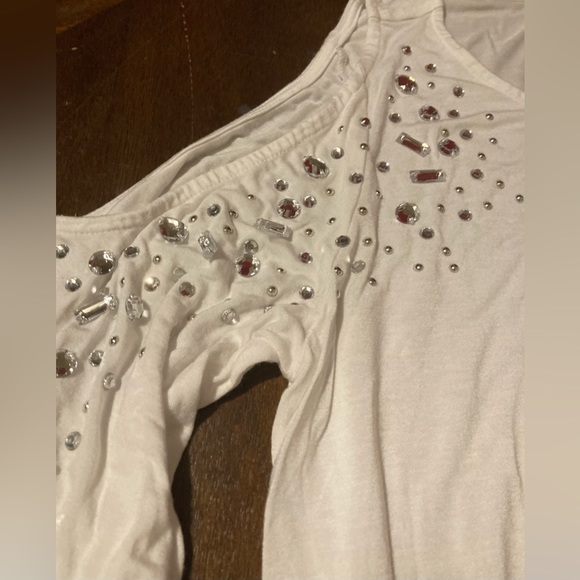 Ladies Size XS White INC International Concepts Cold Shoulder Blouse - Picture 11 of 11